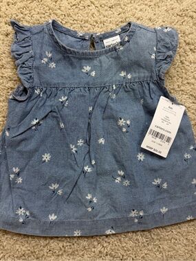 Carter's Blue Floral Baby Top- NWT